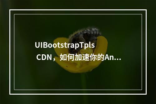 UIBootstrapTpls CDN,如何加速你的AngularJS开发?