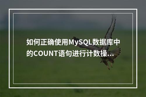 如何正确使用MySQL数据库中的COUNT语句进行计数操作?