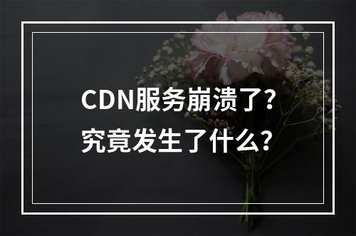 CDN服务崩溃了?究竟发生了什么?