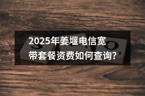 2025年姜堰电信宽带套餐资费如何查询？
