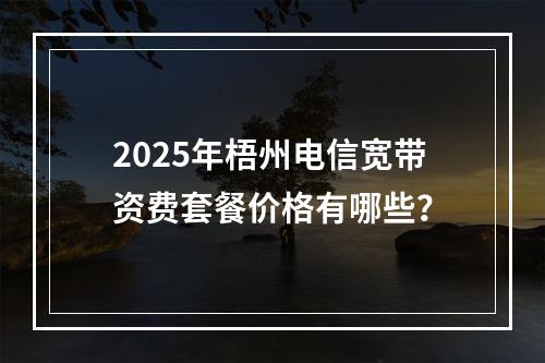 2025年梧州电信宽带资费套餐价格有哪些？