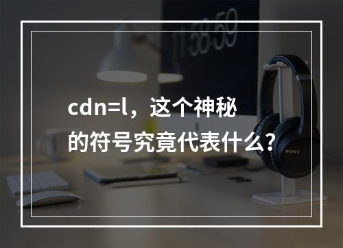 cdn=l,这个神秘的符号究竟代表什么?