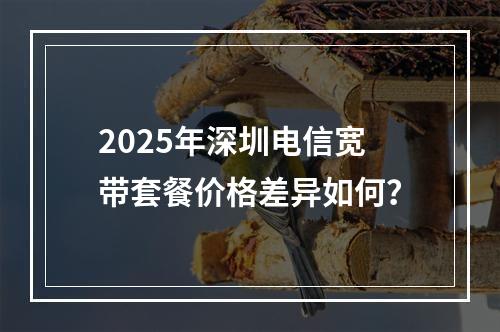 2025年深圳电信宽带套餐价格差异如何？
