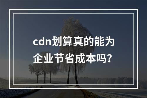 cdn划算真的能为企业节省成本吗?