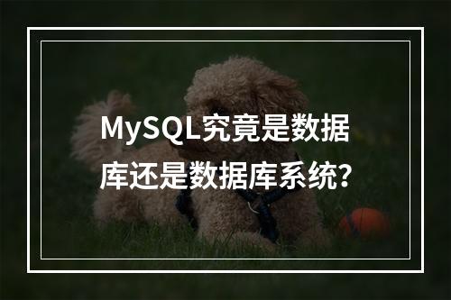 MySQL究竟是数据库还是数据库系统?
