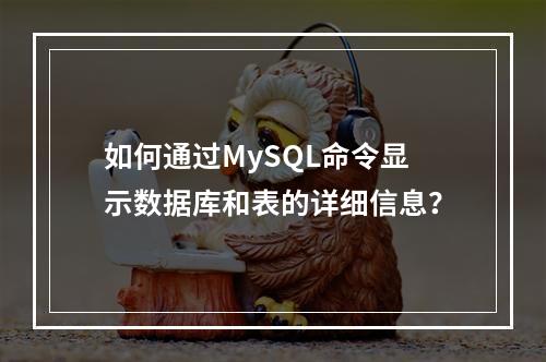 如何通过MySQL命令显示数据库和表的详细信息?