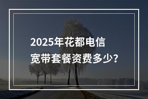 2025年花都电信宽带套餐资费多少？
