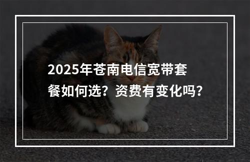 2025年苍南电信宽带套餐如何选？资费有变化吗？