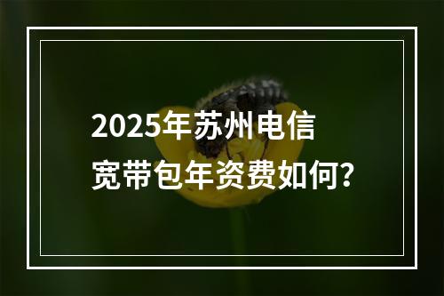 2025年苏州电信宽带包年资费如何？