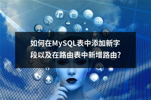 如何在MySQL表中添加新字段以及在路由表中新增路由?