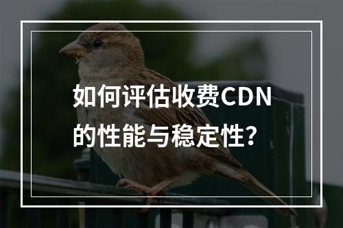 如何评估收费CDN的性能与稳定性?