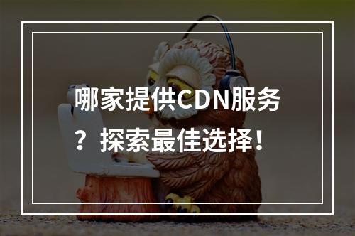 哪家提供CDN服务?探索最佳选择!