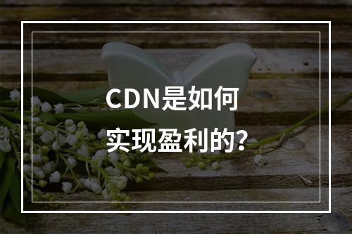 CDN是如何实现盈利的?