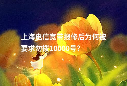 上海电信宽带报修后为何被要求勿拨10000号？