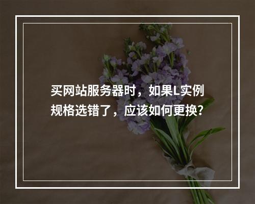买网站服务器时,如果L实例规格选错了,应该如何更换?