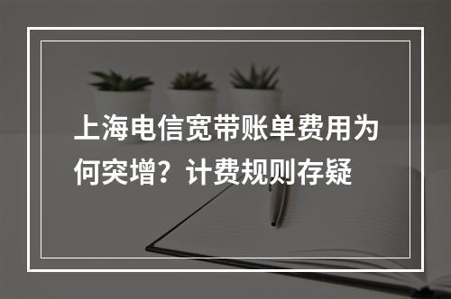 上海电信宽带账单费用为何突增？计费规则存疑