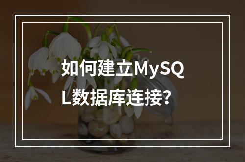 如何建立MySQL数据库连接?