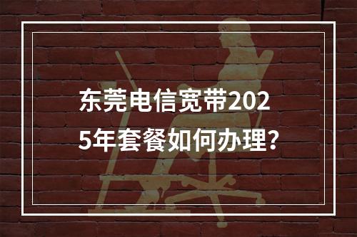 东莞电信宽带2025年套餐如何办理？