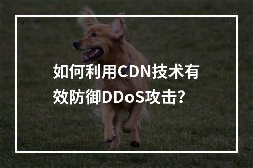 如何利用CDN技术有效防御DDoS攻击?
