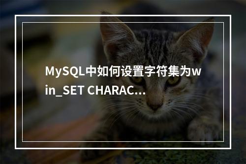 MySQL中如何设置字符集为win_SET CHARACTER?