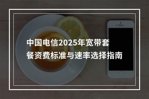 中国电信2025年宽带套餐资费标准与速率选择指南