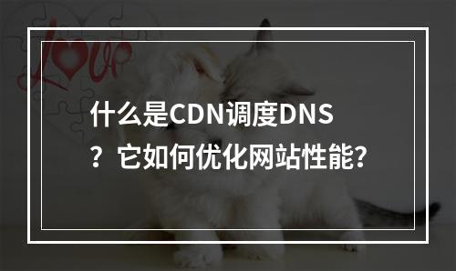 什么是CDN调度DNS?它如何优化网站性能?