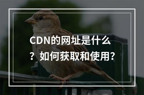 CDN的网址是什么?如何获取和使用?