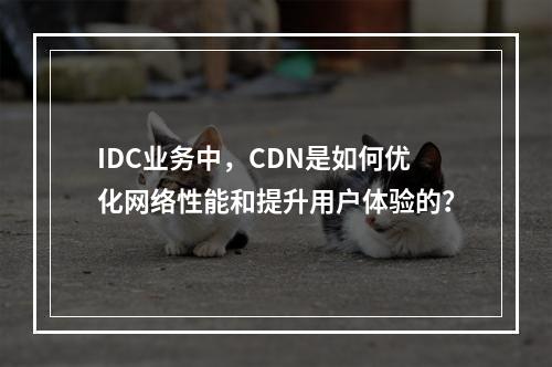 IDC业务中,CDN是如何优化网络性能和提升用户体验的?