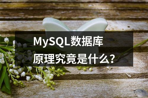 MySQL数据库原理究竟是什么?