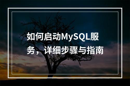 如何启动MySQL服务,详细步骤与指南