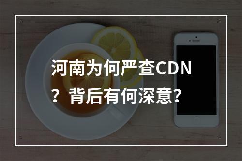河南为何严查CDN?背后有何深意?