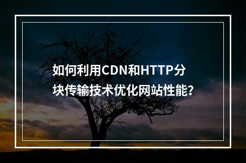 如何利用CDN和HTTP分块传输技术优化网站性能?