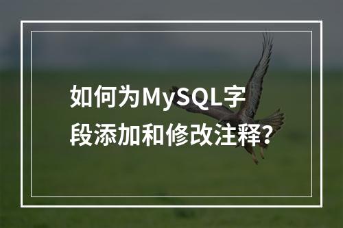 如何为MySQL字段添加和修改注释?