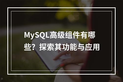 MySQL高级组件有哪些?探索其功能与应用