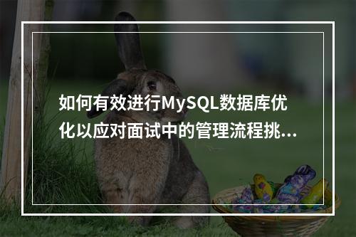 如何有效进行MySQL数据库优化以应对面试中的管理流程挑战?