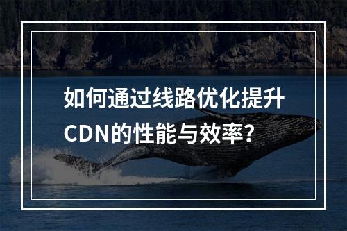 如何通过线路优化提升CDN的性能与效率?