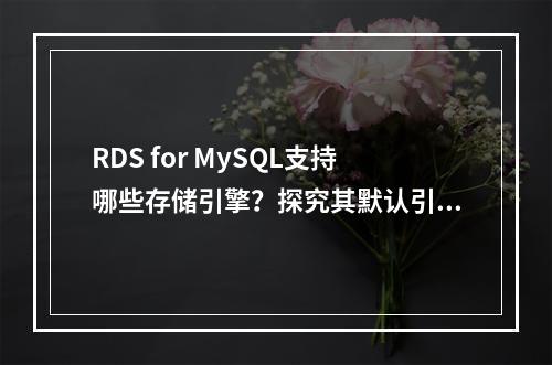 RDS for MySQL支持哪些存储引擎?探究其默认引擎及多样性