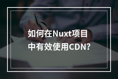 如何在Nuxt项目中有效使用CDN?