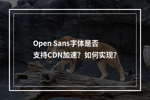 Open Sans字体是否支持CDN加速?如何实现?