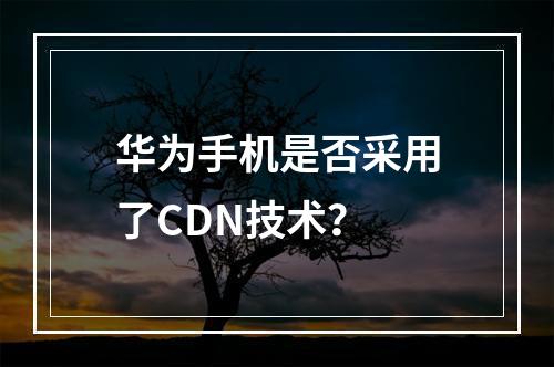 华为手机是否采用了CDN技术?