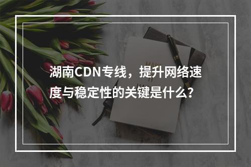 湖南CDN专线,提升网络速度与稳定性的关键是什么?
