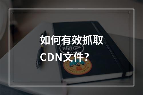 如何有效抓取CDN文件?