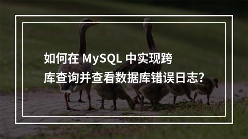 如何在 MySQL 中实现跨库查询并查看数据库错误日志?