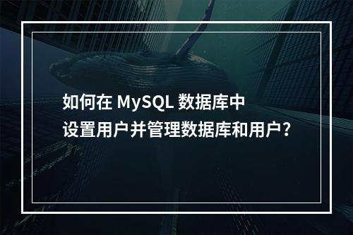 如何在 MySQL 数据库中设置用户并管理数据库和用户?