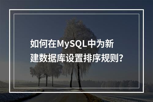 如何在MySQL中为新建数据库设置排序规则?