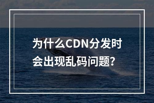 为什么CDN分发时会出现乱码问题?