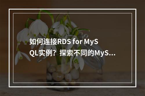 如何连接RDS for MySQL实例?探索不同的MySQL连接方式