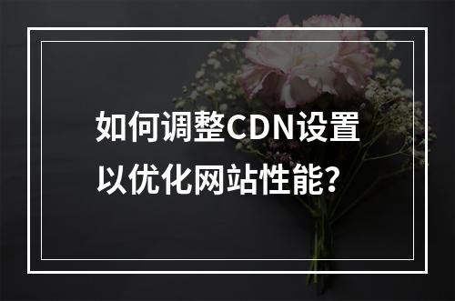 如何调整CDN设置以优化网站性能?