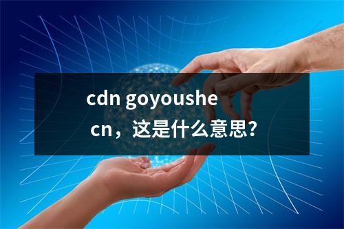 cdn goyoushe cn,这是什么意思?