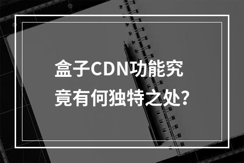 盒子CDN功能究竟有何独特之处?